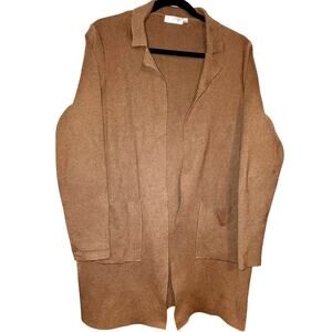 Cloth By Design Long Brown Front Pockets Cozy Sweater Cardigan Size Large